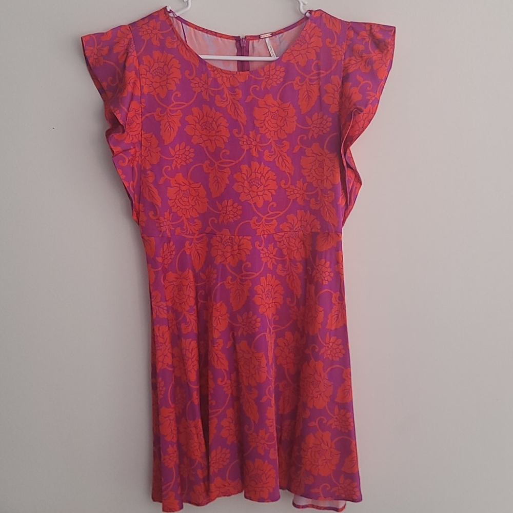 NWOT FREE PEOPLE RUFFLE SLEEVE MINI DRESS